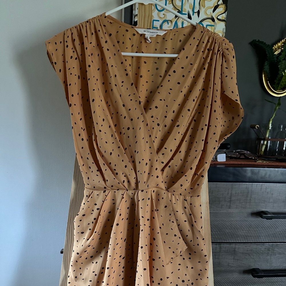Bcbg Dress Peach with Dots  Small